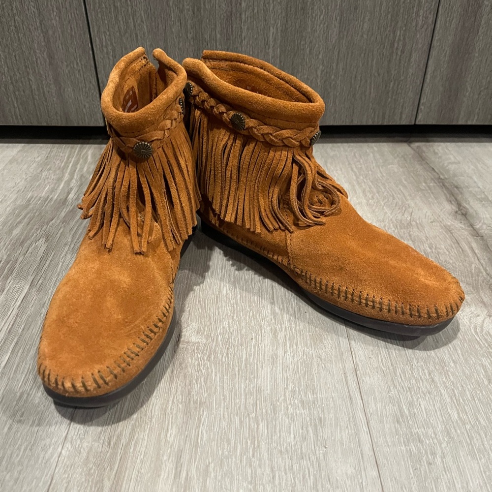 Minnetonka Tan Suede Footwear